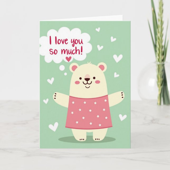 Cartão do Urso Eu Te Amo Muito (Frente)