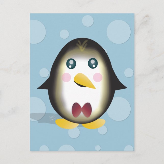 Cartão do vertical do pinguim de Chillin (Frente)