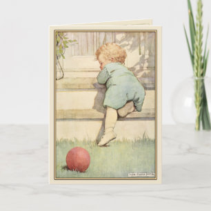 Cartão do vintage com ilustração doce do bebê