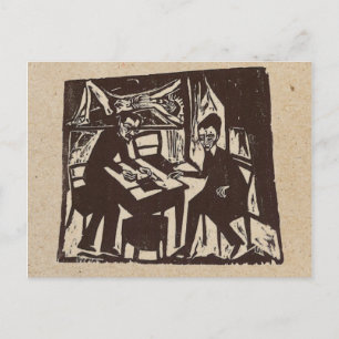Cartão do woodcut de Erich Heckel