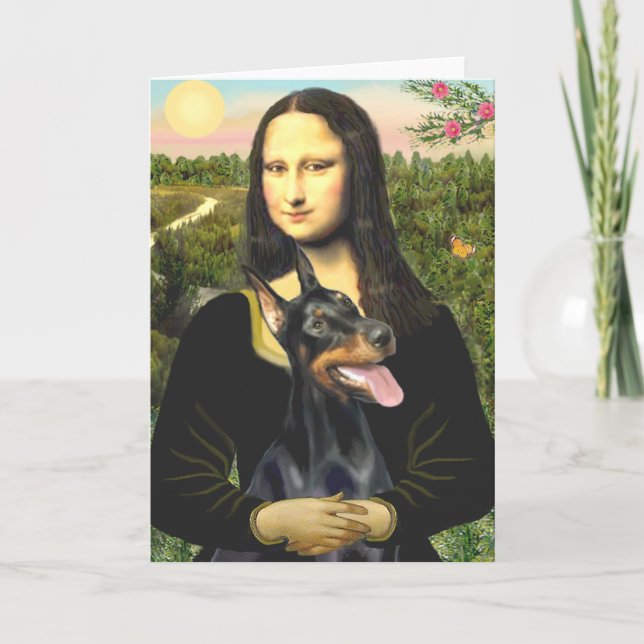 Cartão Doberman 1 - Mona Lisa (Frente)