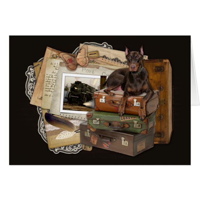 Cartão Doberman de viagem - rochoso (Frente Horizontal)