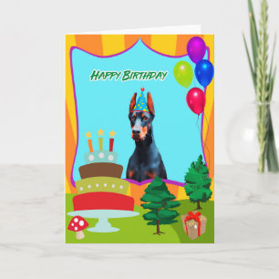 Cartão Doberman Dog Birthday