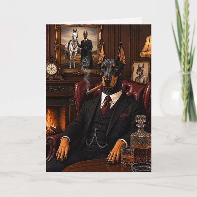 Cartão Doberman Gângster (Frente)