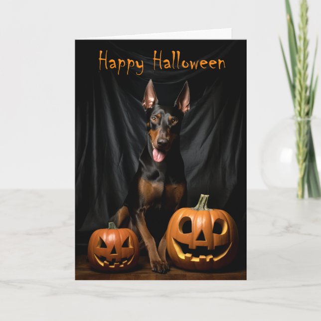 Cartão Doberman Halloween (Frente)