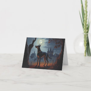 Cartão Doberman Halloween Assustador