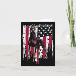Cartão Doberman Pinscher American Flag Usa Incrível