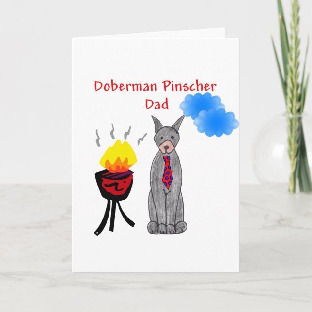 Cartão Doberman Pinscher Black - Placa de Pai (Frente)