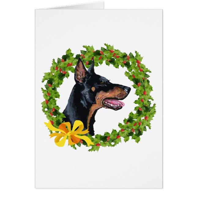 Cartão Doberman Pinscher Christmas (Frente)