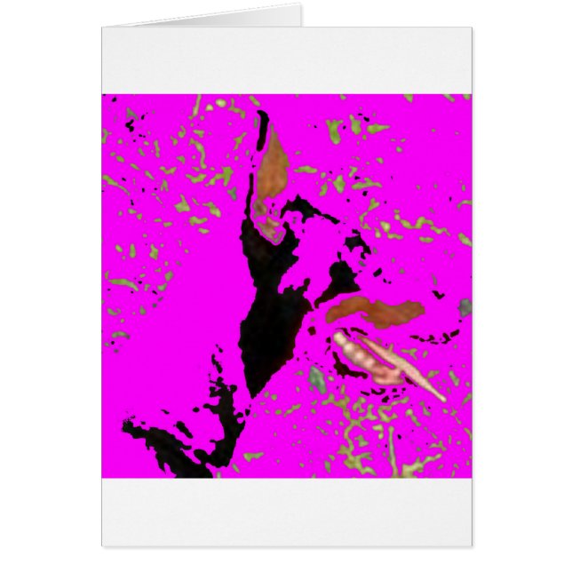 Cartão doberman pinscher de arte estranha (Frente)