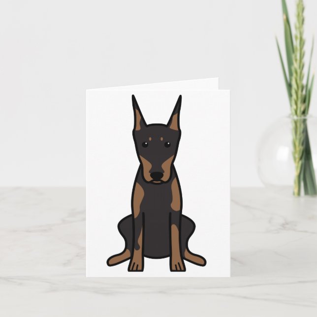 Cartão Doberman Pinscher Dog Cartoon (Frente)