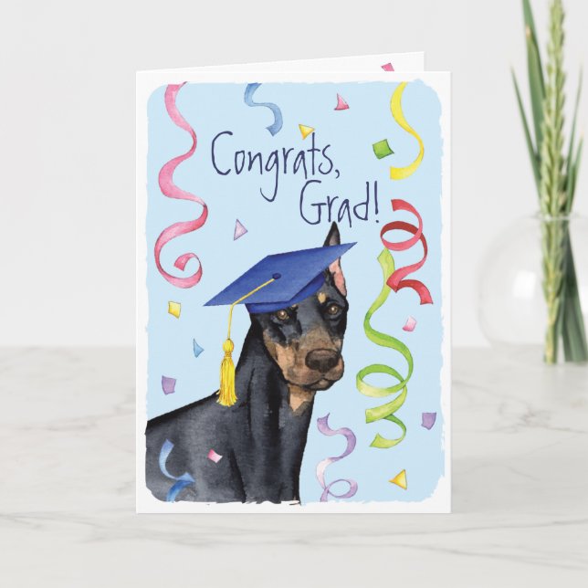 Cartão Doberman Pinscher Graduate (Frente)