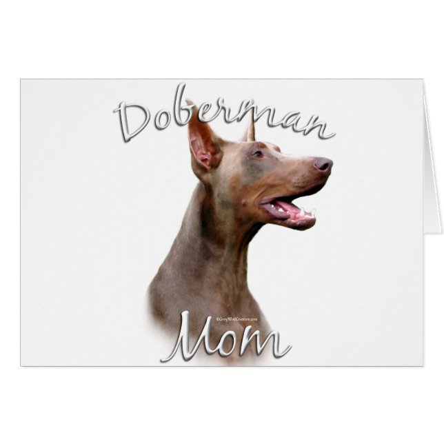 Cartão Doberman Pinscher (Isabella) Mãe 2 (Frente Horizontal)