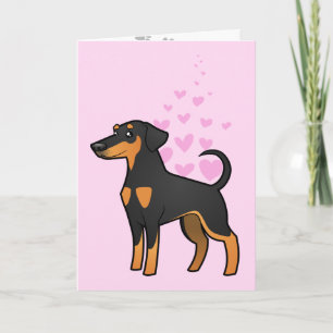Cartão Doberman Pinscher Love (orelhas de disquete)