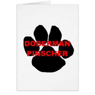Cartão doberman pinscher name paw