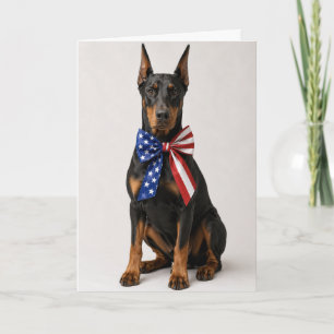 Cartão Doberman Pinscher Patriótico