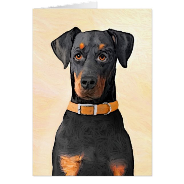 Cartão Doberman Pinscher Pintura Original Descortada (Frente)