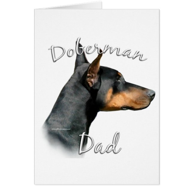 Cartão Doberman Pinscher (preto) Pai 2 (Frente)