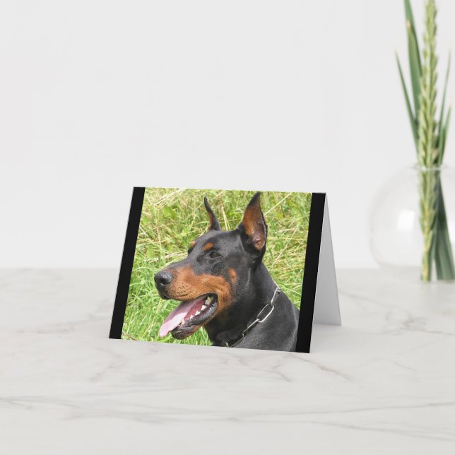 Cartão Doberman Pinscher Puppy Dog Blank Note Card (Frente)