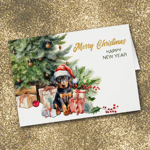 Cartão Doberman Pinscher Puppy Dog Natal