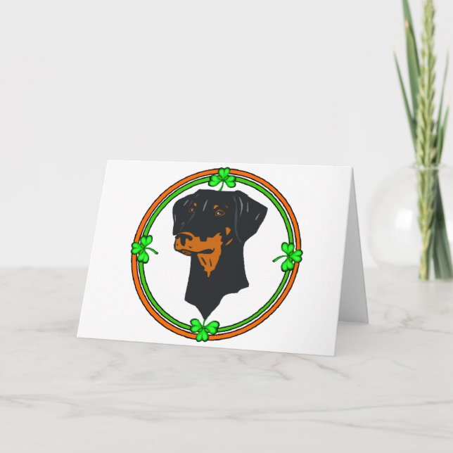 Cartão Doberman Pinscher St Patricks (Frente)