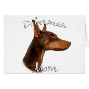 Cartão Doberman Pinscher (vermelho) Mãe 2