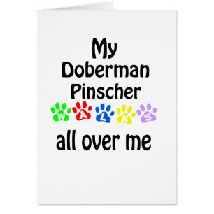 Cartão Doberman Pinscher Walks Design