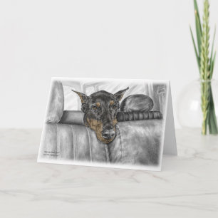 Cartão Doberman Riding in Car