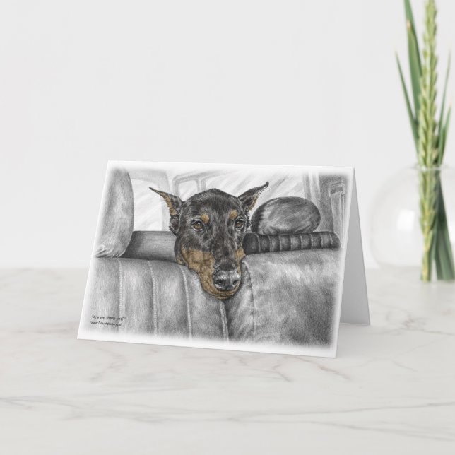 Cartão Doberman Riding in Car (Frente)