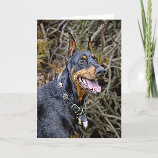 Cartão Doberman Smile (Frente)