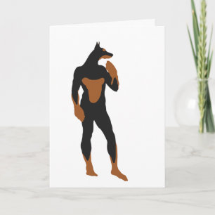 Cartão DoberMan Superhero Greeting Card Template