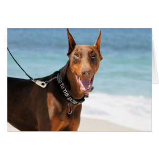 Cartão Doberman - vermelho - mau ao osso