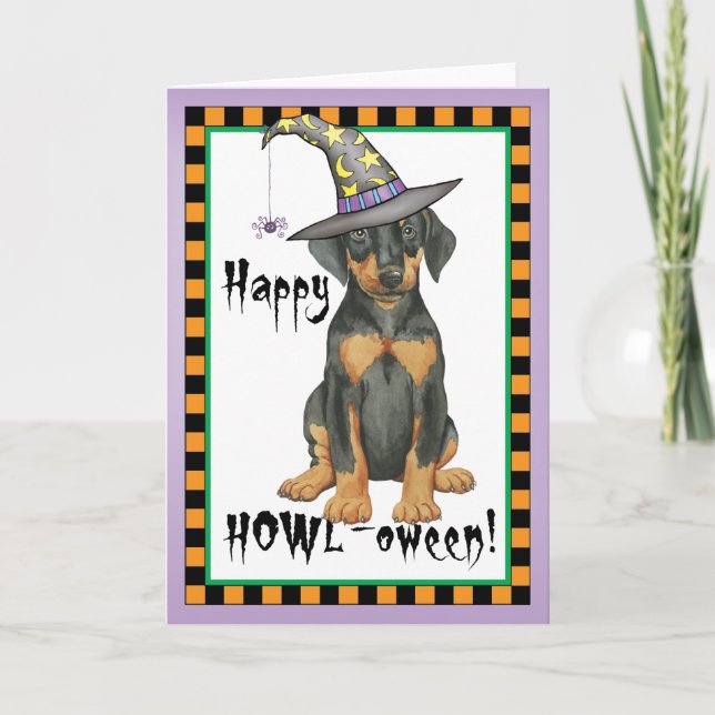 Cartão Doberman Witch (Frente)