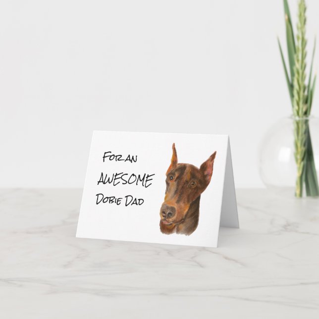 Cartão Dobie Dad Father's Day Greeting Card (Frente)