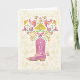 Cartão Dobrado Boot & Flores