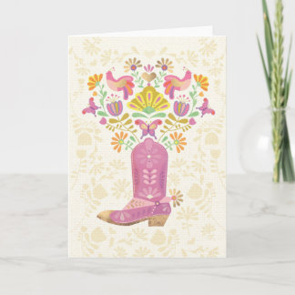 Cartão Dobrado Boot & Flores