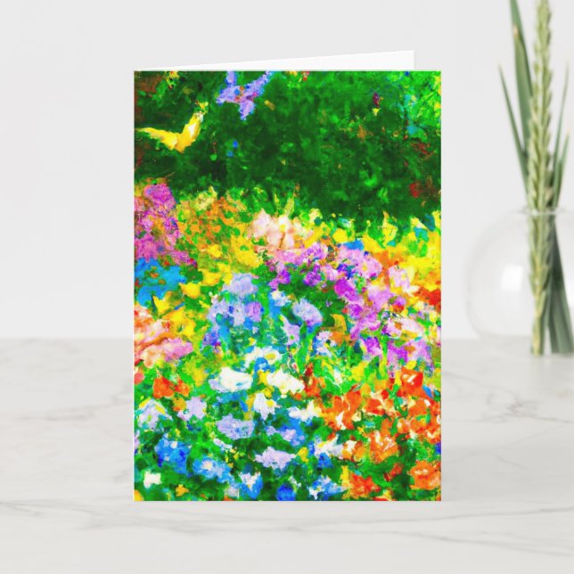 Cartão dobrado Butterfly Garden 5x7 (Frente)