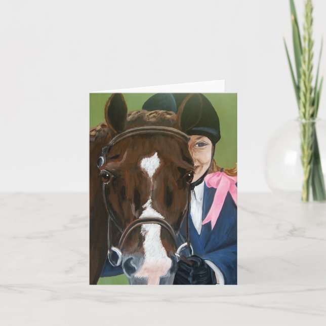 Cartão Dobrado Cavalo e Cavaleiro (Frente)
