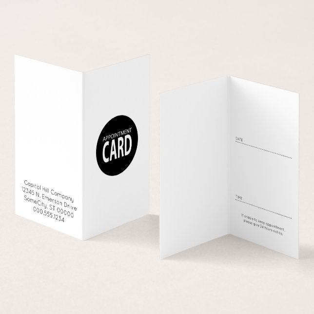 cartão dobrado da nomeação (Interior e exterior)