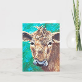 Cartão Dobrado da Vaca Marrom