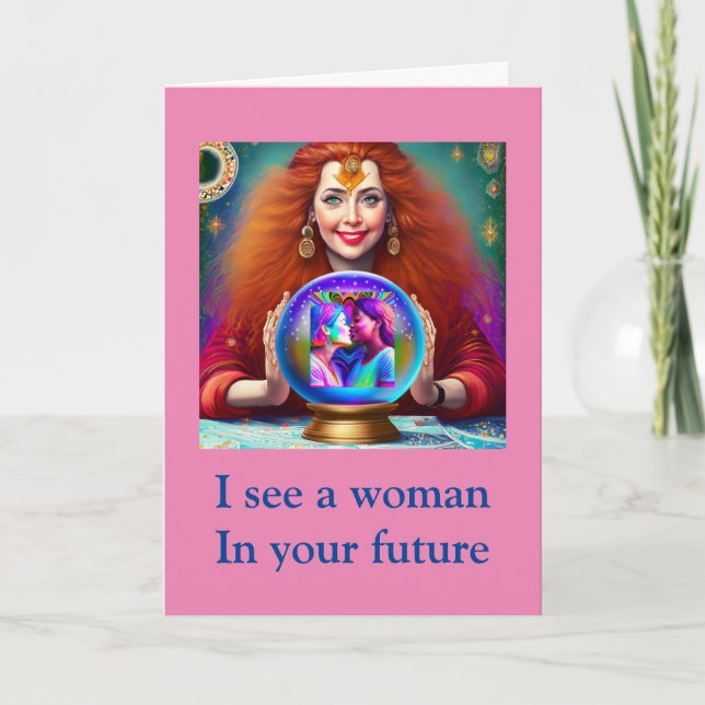 Cartão dobrado de Casais lésbicas (Frente)