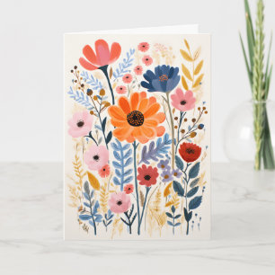 Cartão Dobrado de Flor Selvagem Em Flor Uplifting