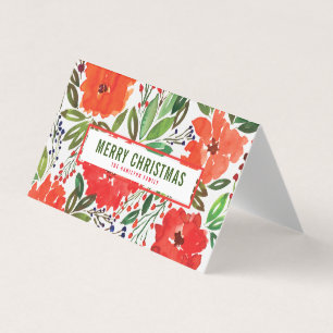 Cartão dobrado de Natal e Mão