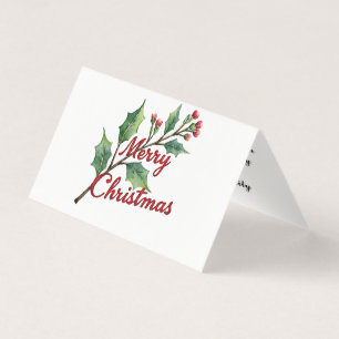 Cartão Dobrado de Natal Holly Merry