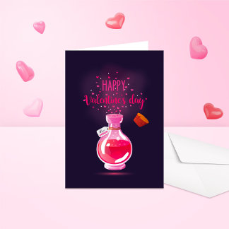 Cartão Dobrado Dia dos Namorados Poção de Amor Ros