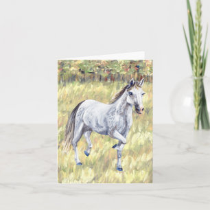 Cartão dobrado do Cavalo Branco