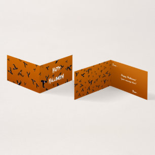 Cartão Dobrado do Chapéu da Bruxa do Halloween