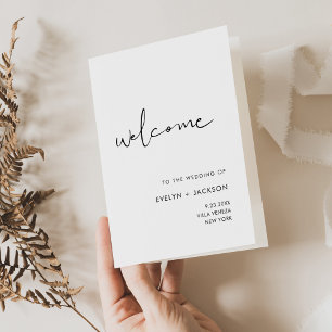 Cartão dobrado do programa de casamento STELLA