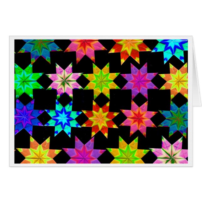 Cartão dobrado edredão de Origami (Frente horizontal)