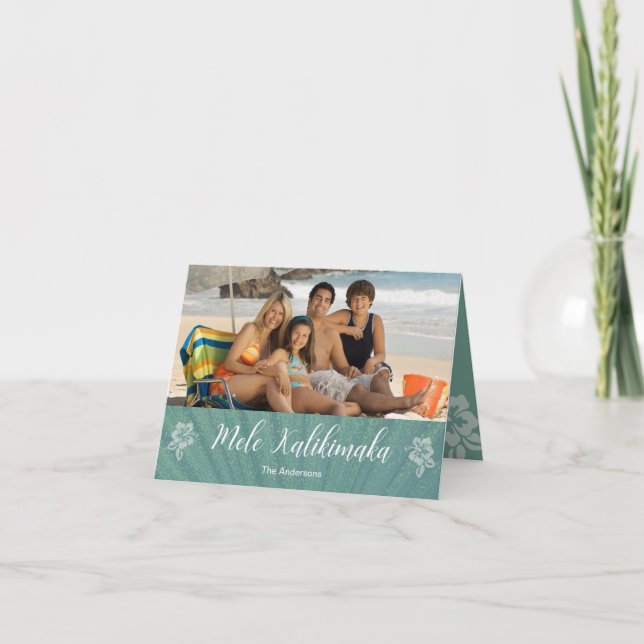 Cartão dobrado Mele Kalikimaka (Frente)